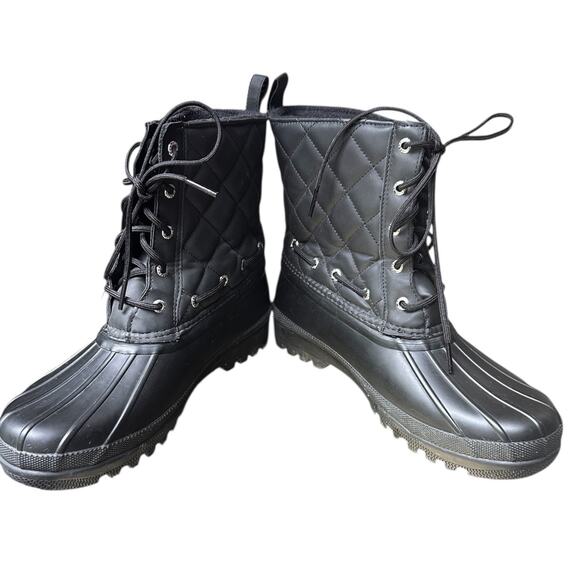 Sperry Quilted Black Waterproof Duck Boots Women’s Size 9 - Picture 4 of 6